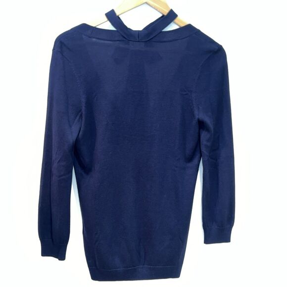 AG Adriano Goldschmied Womens Long Sleeve Pullover Sweater Neck Tie Silk Blend M - Picture 3 of 16